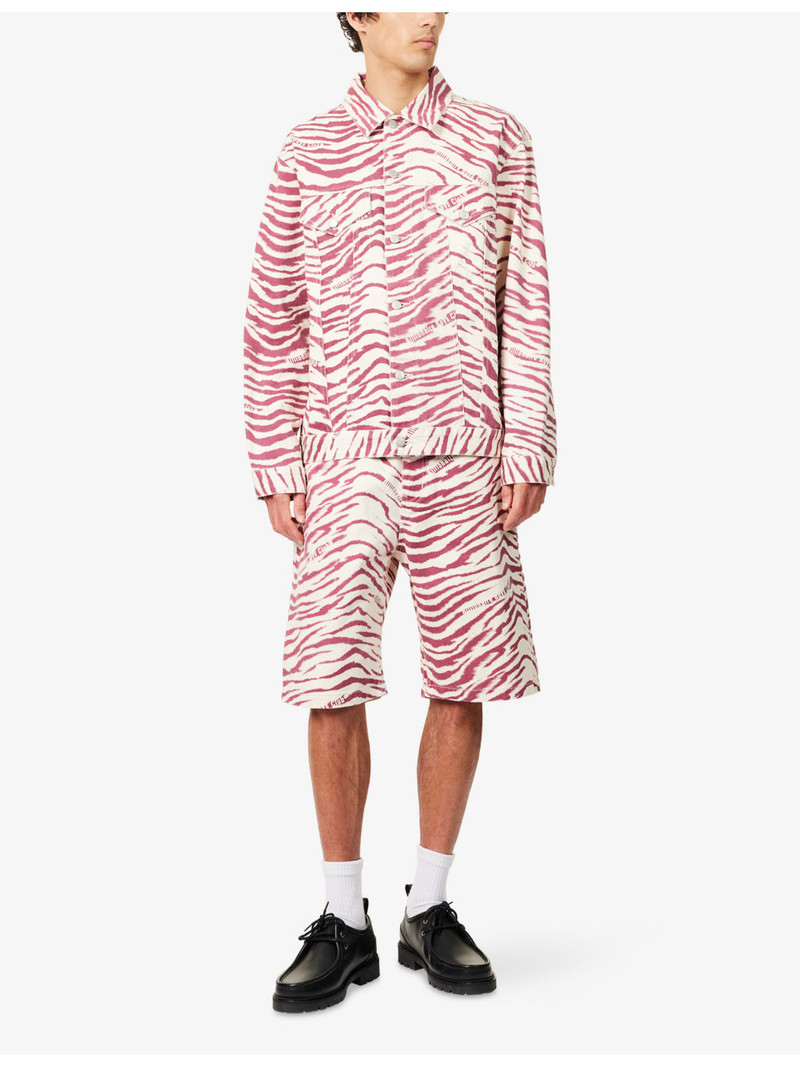 BILLIONAIRE BOYS CLUB Zebra Straight-Leg Denim Shorts outlook