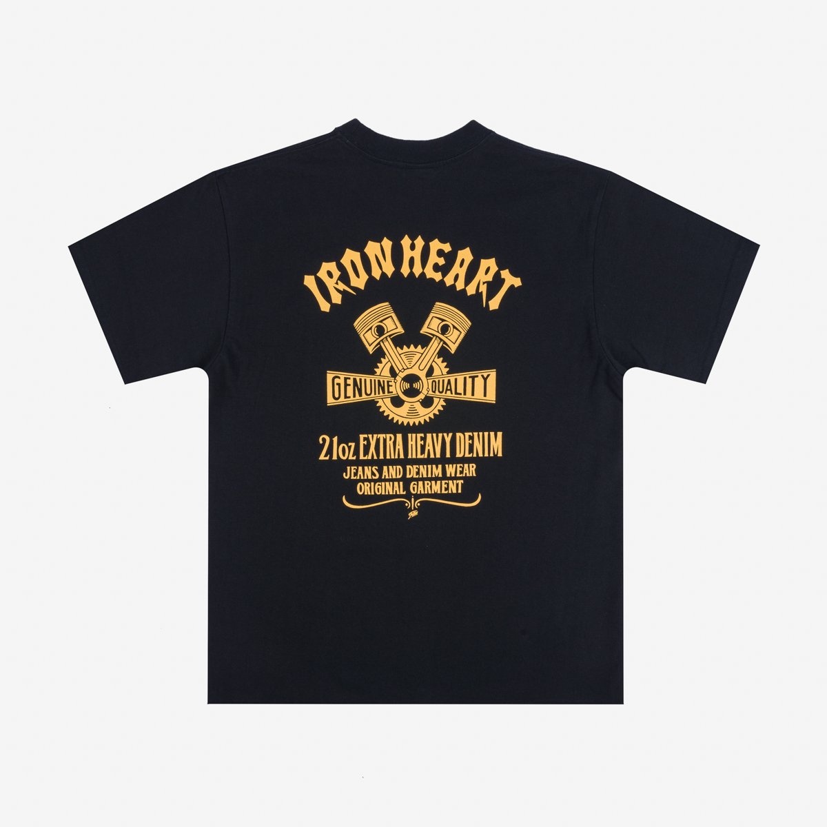 IHT-2403-BLK 7.5oz Printed Loopwheel Crew Neck T-Shirt - Black - 5