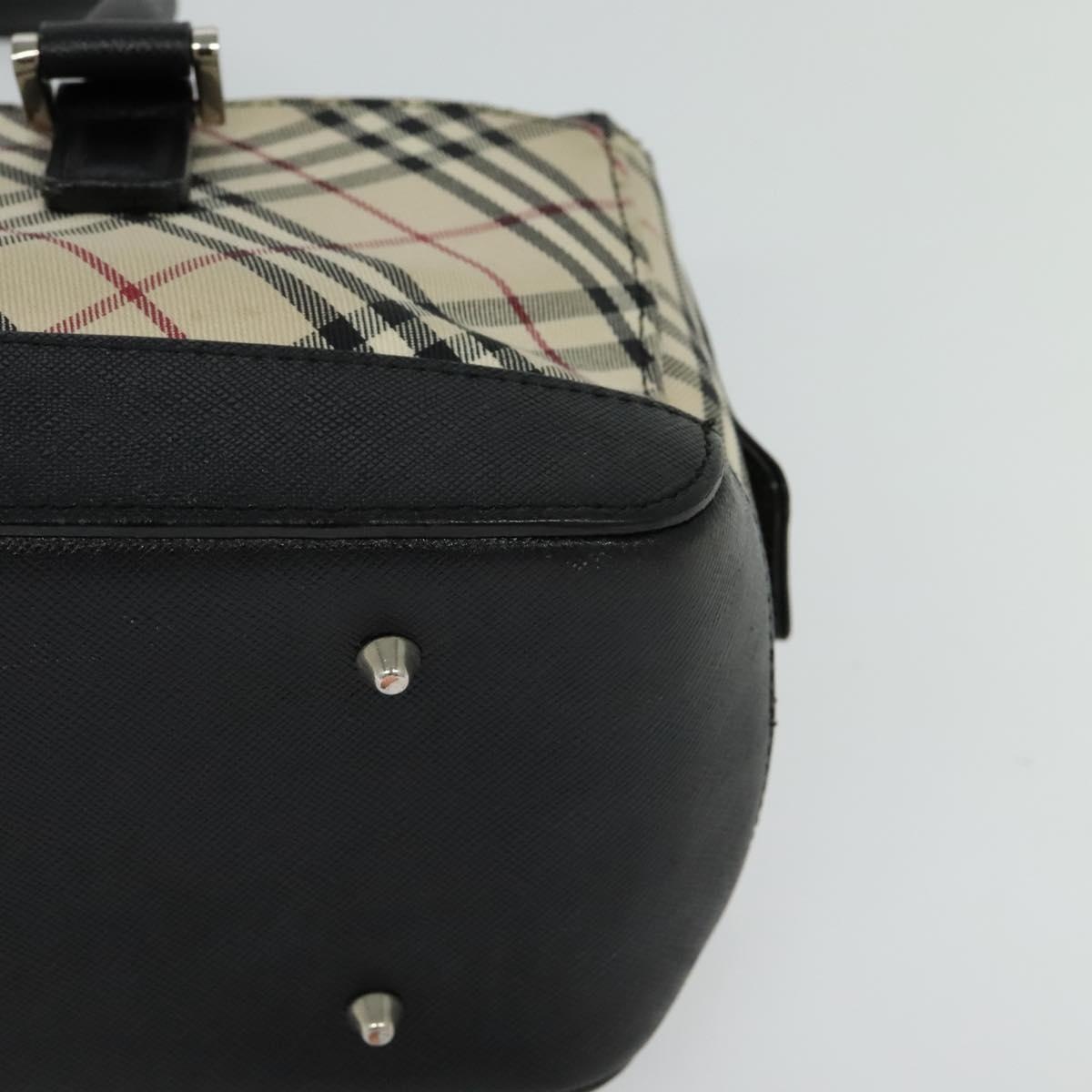 Burberry Nova Check Hand Bag Canvas Beige Black - 10