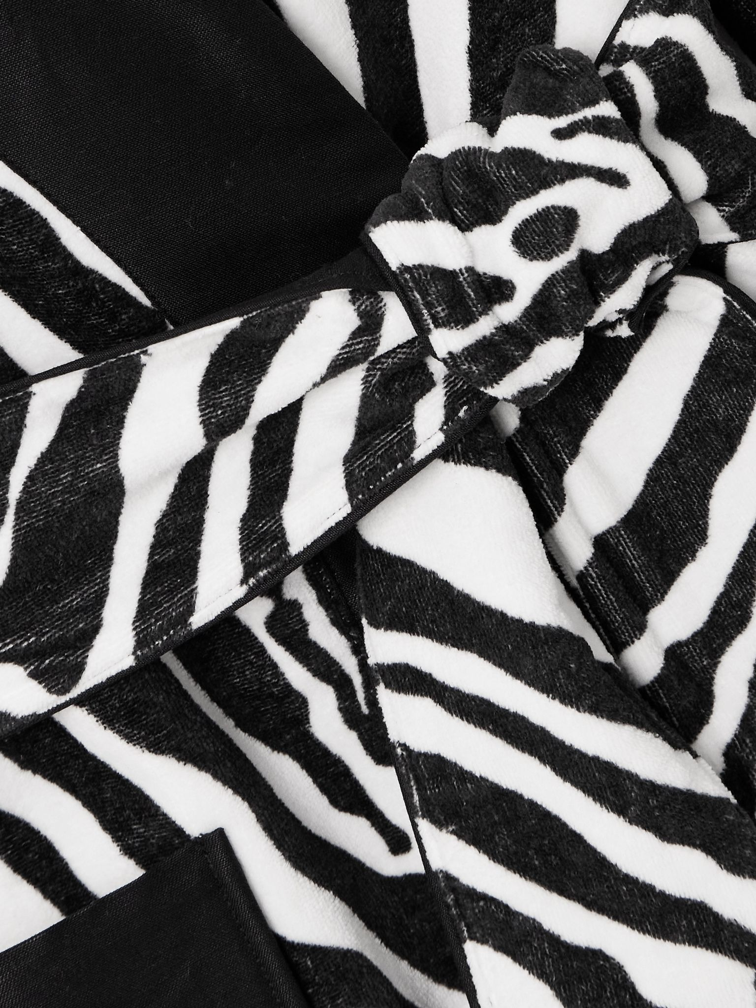 Belted zebra-print cotton-terry robe Zebra print - 4
