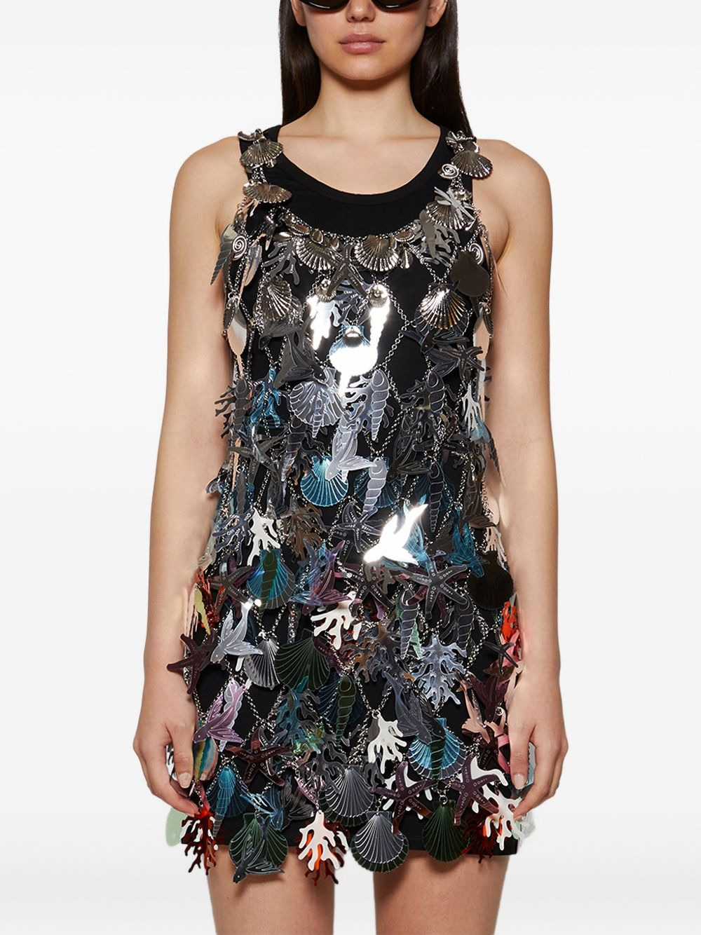 Robe shell-coral chain-effect mini dress - 3