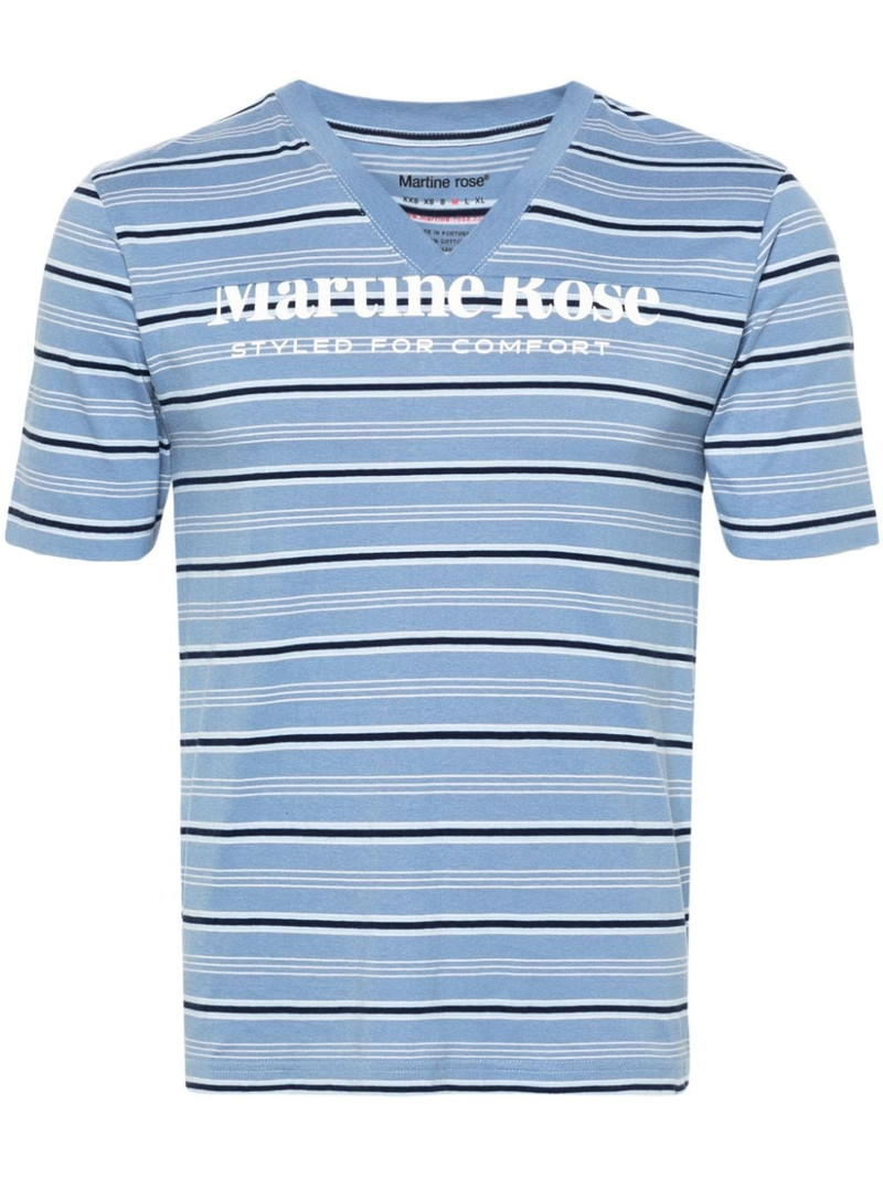 logo-print striped T-shirt 1