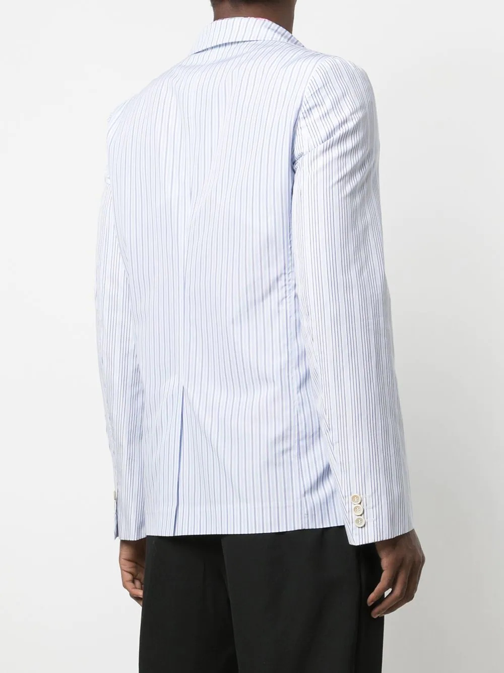 single-breasted pinstripe blazer - 4