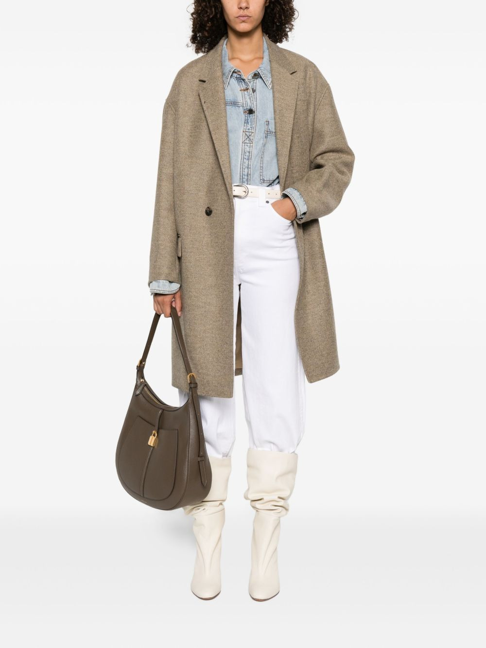 double-breasted wool coat - 2