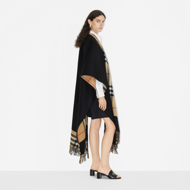 Check Wool Cashmere Cape 3