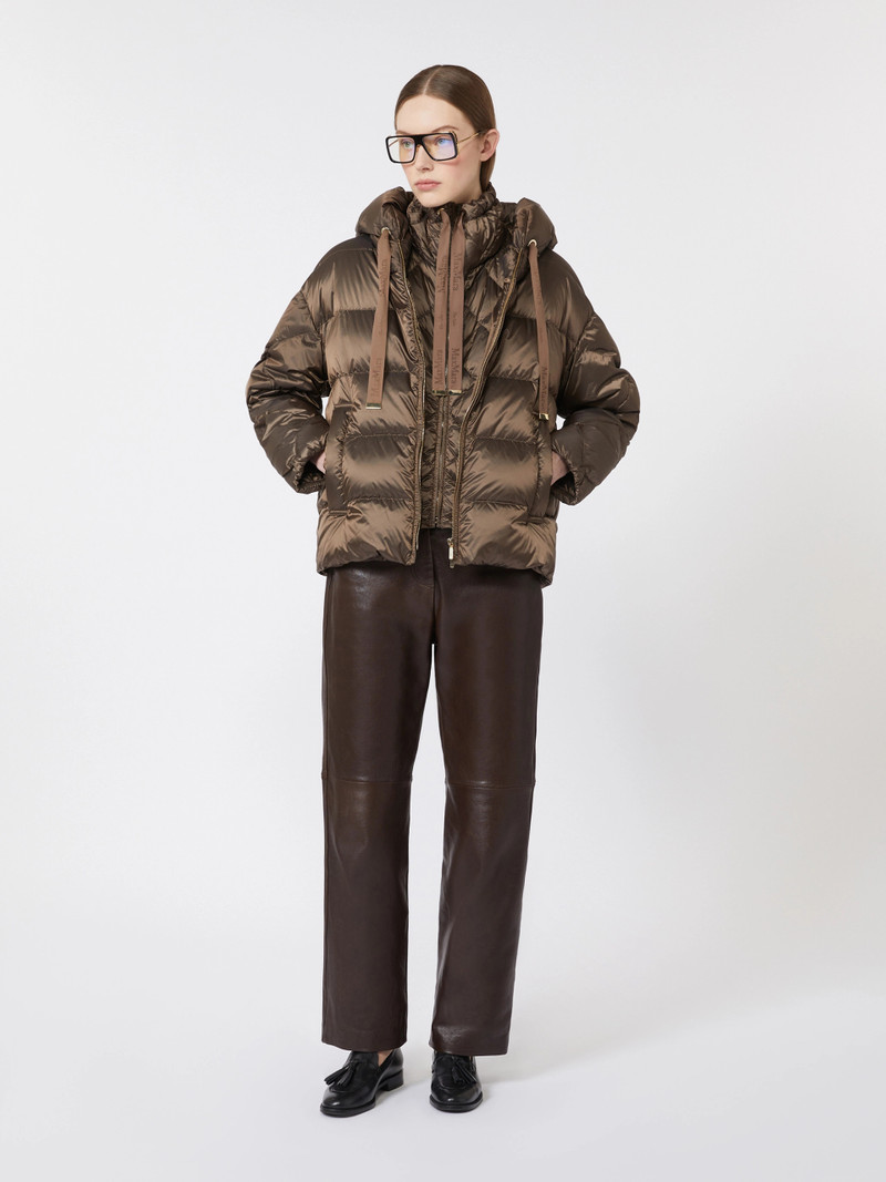 Max Mara Water-repellent canvas belted down jacket - HAZELNUT BROWN outlook