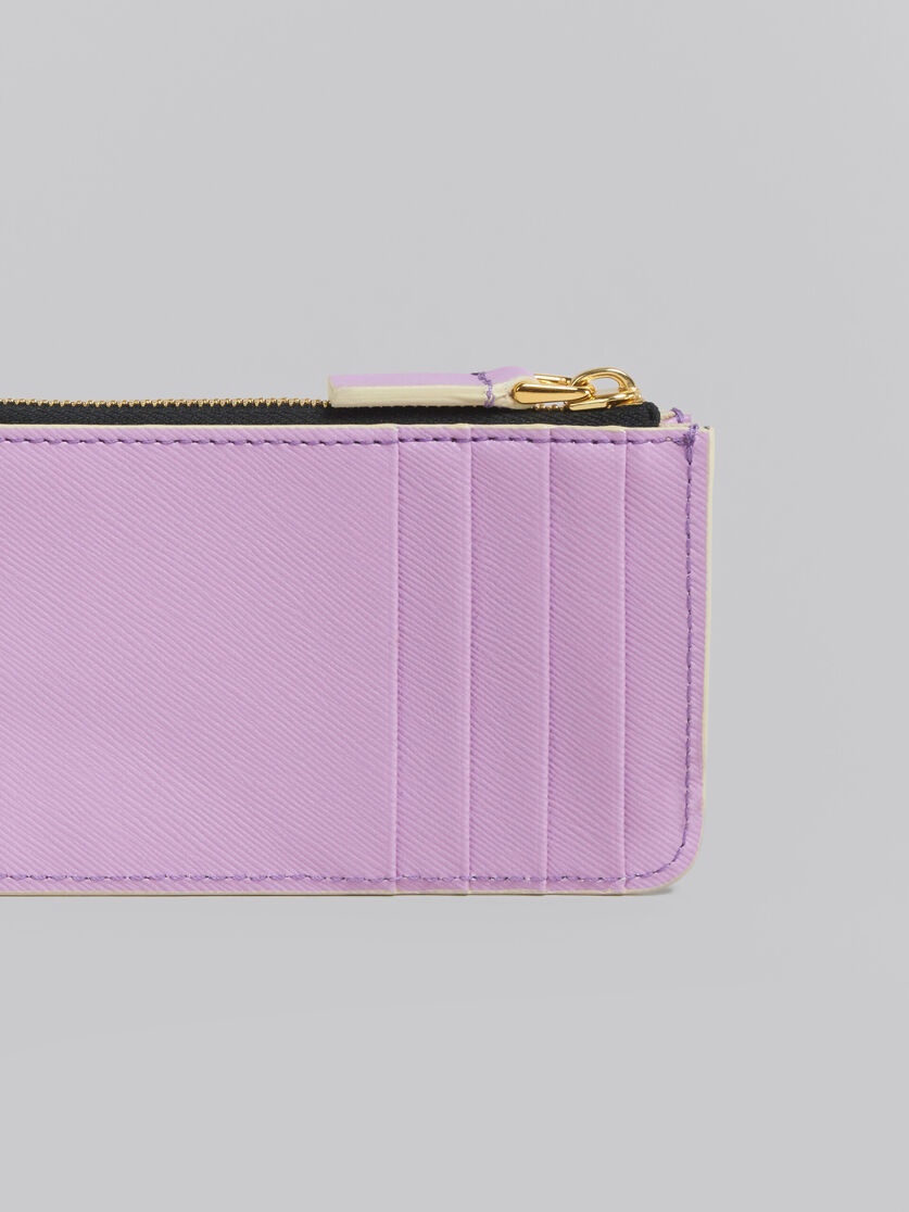 LILAC SAFFIANO LEATHER CARD CASE - 4