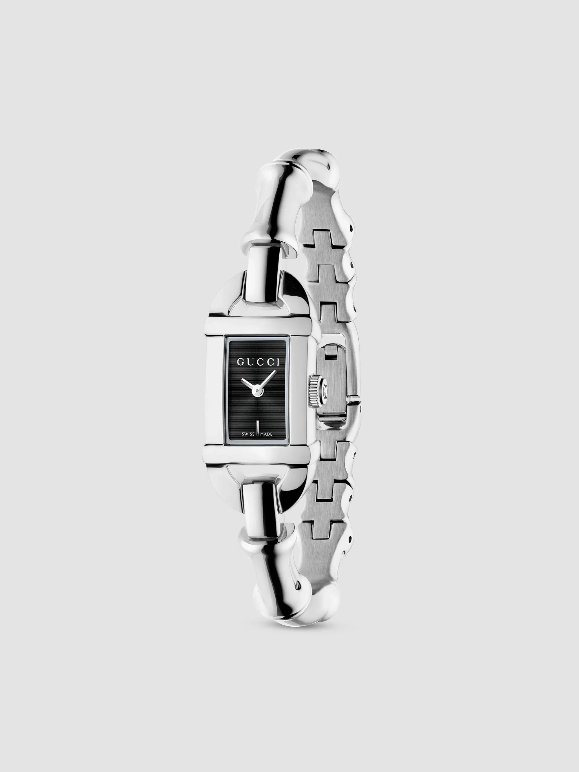 Women's Bamboo Stainless Steel Bracelet Watch/22MM x 17MM - Silver Black - 1