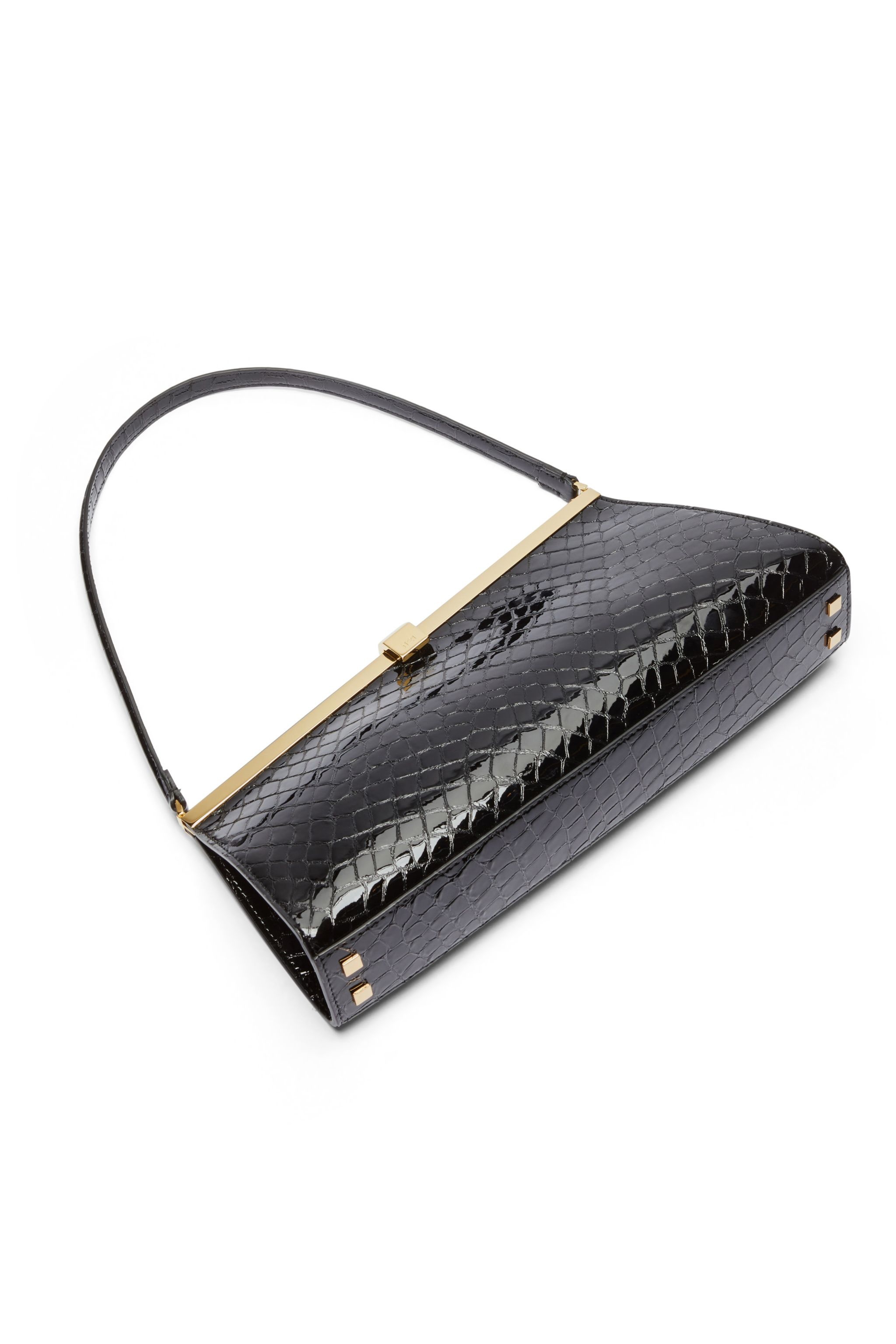 JEANNE CROC-EFFECT LEATHER SHOULDER BAG - 4