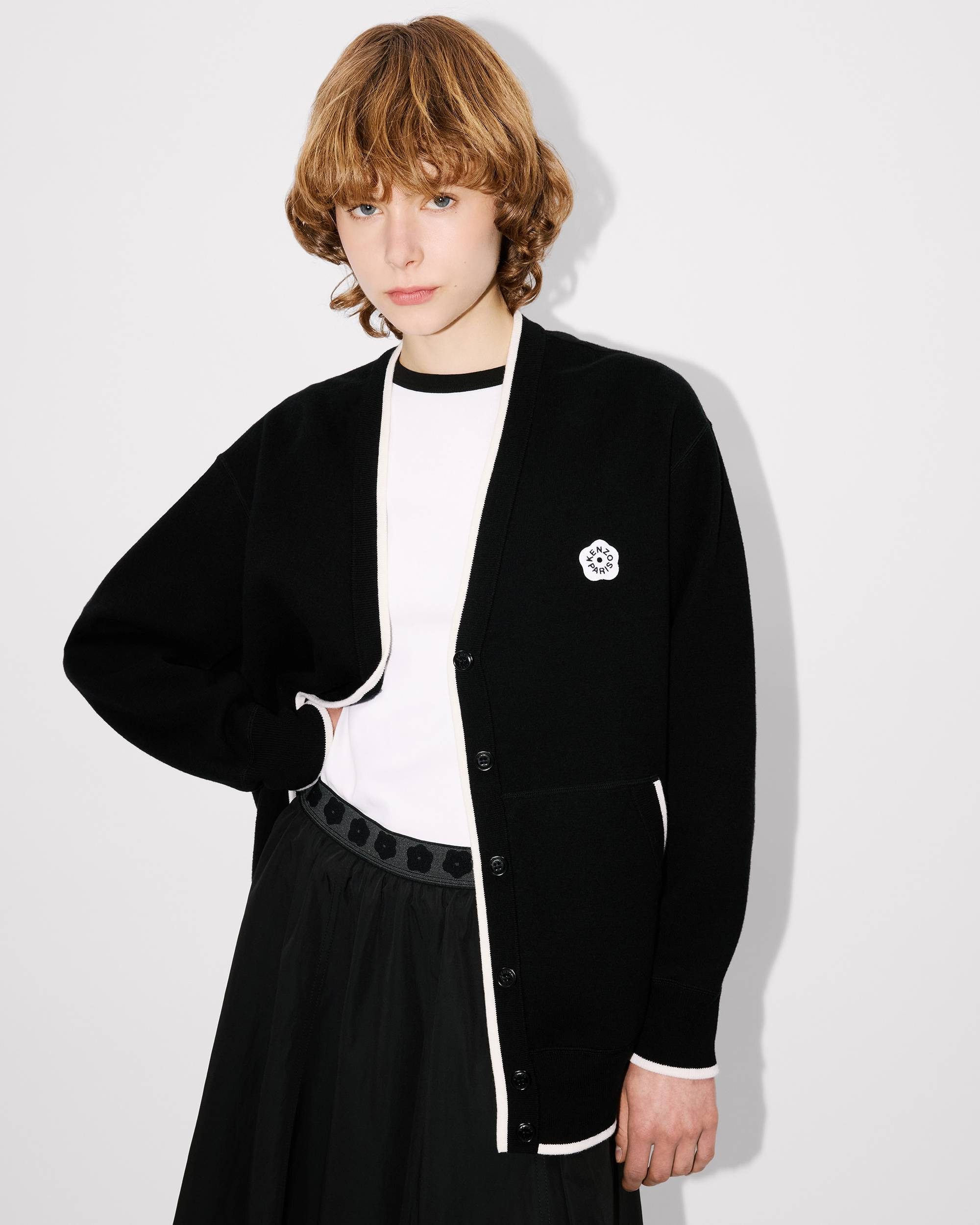 'Boke Flower 2.0' embroidered cardigan in cotton and wool - 8