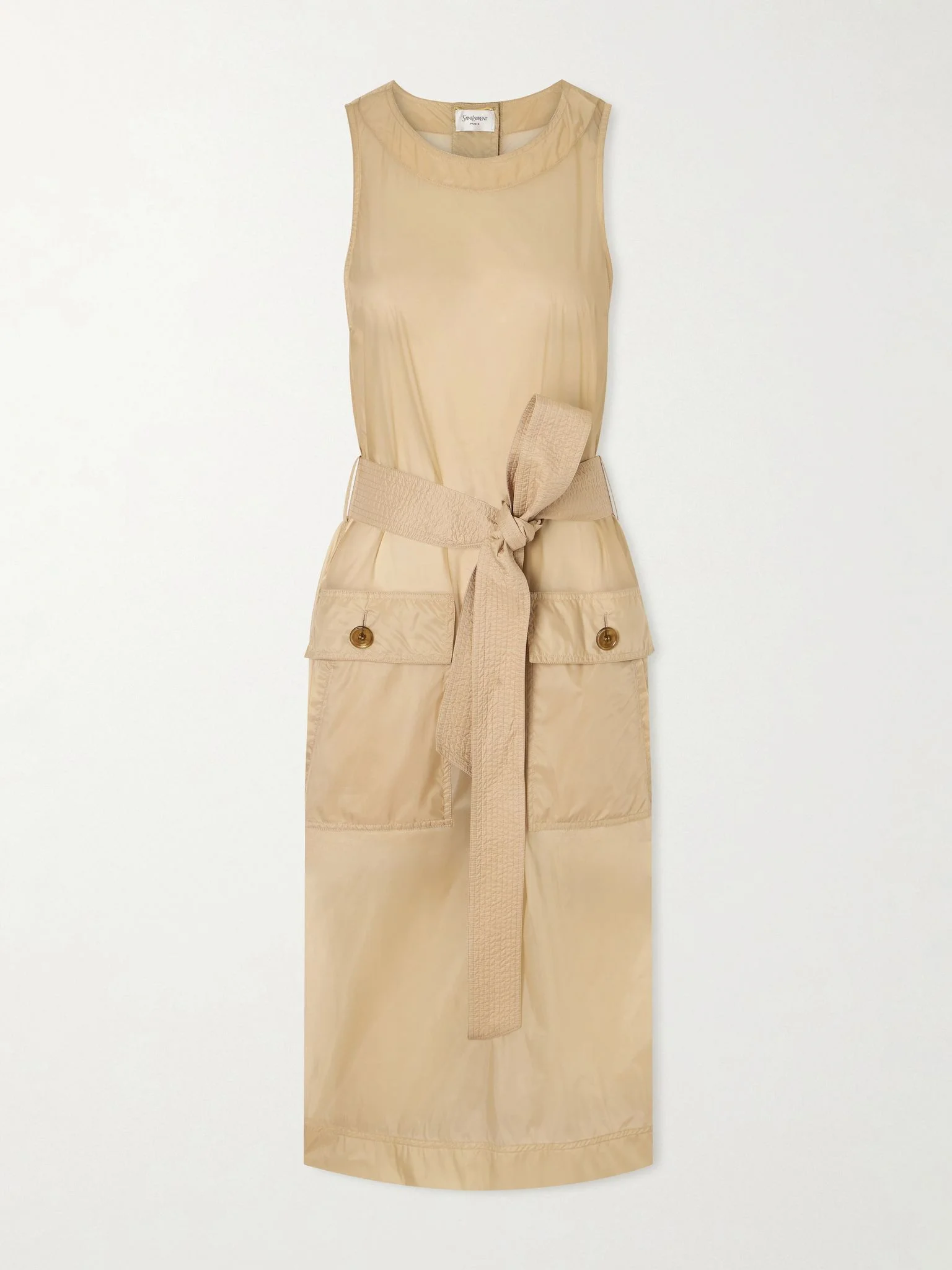 Belted shell dress Beige - 1