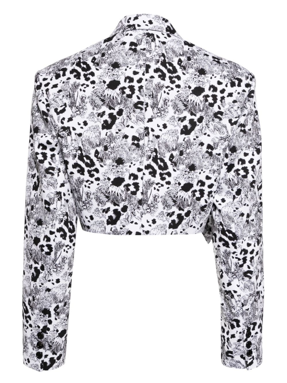 bow printed cropped jacket - 2