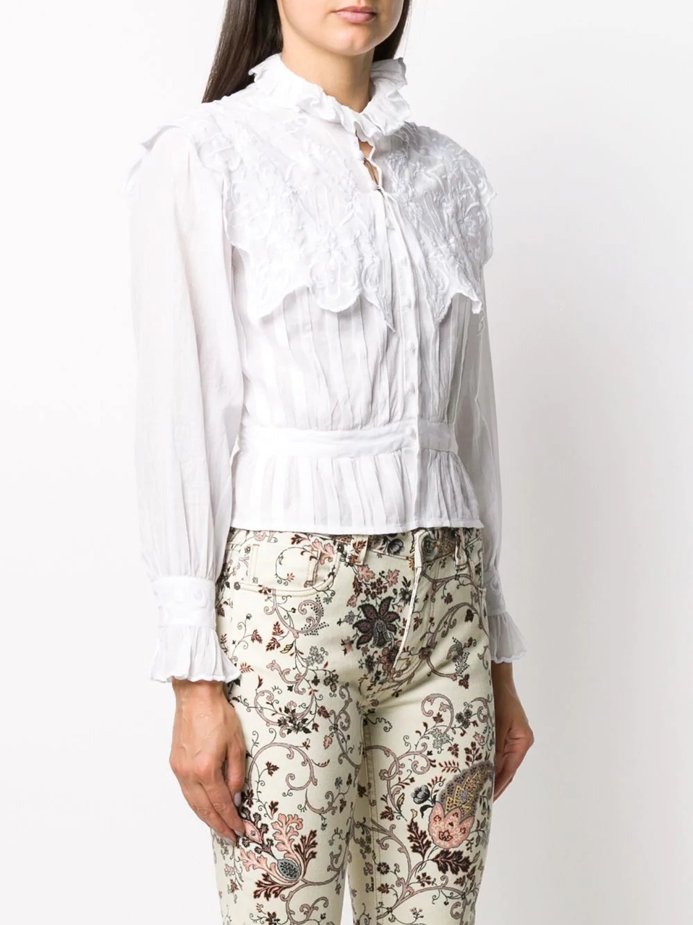 embroidered lace shirt - 3