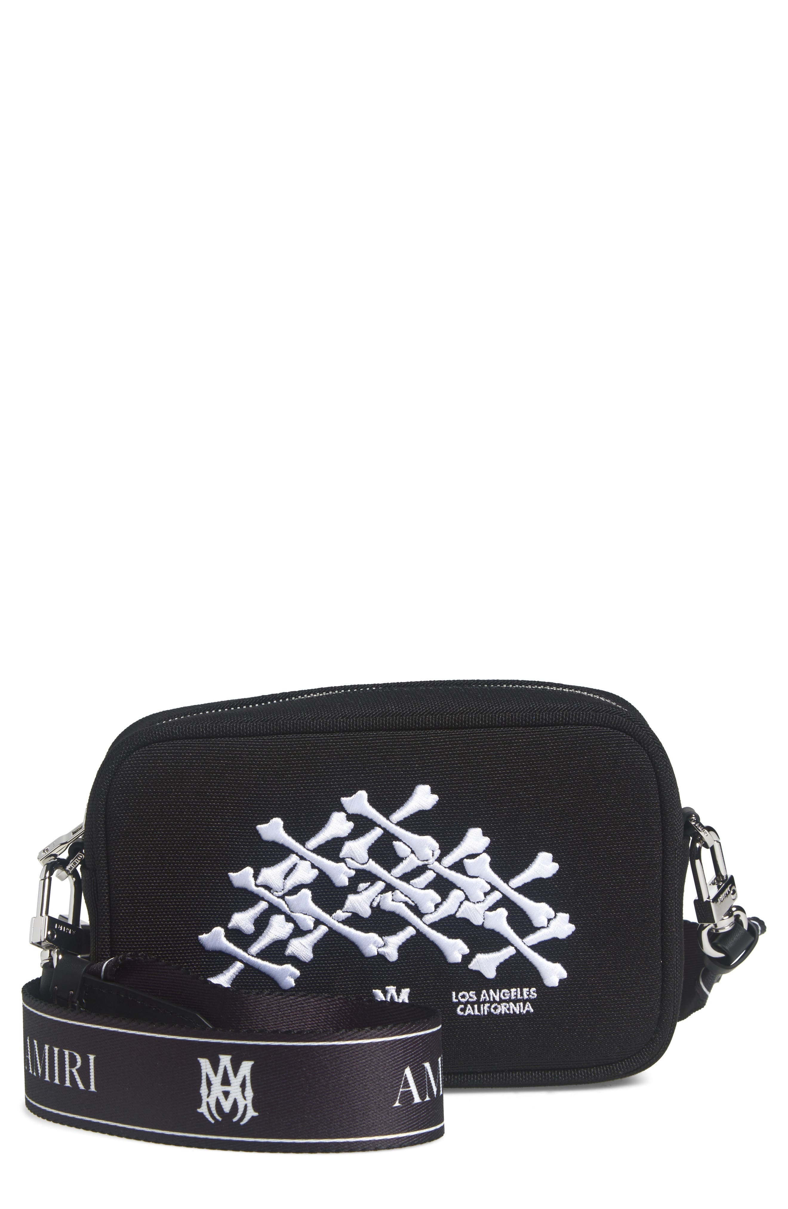 AMIRI Stacked Bones Canvas Camera Bag in Black at Nordstrom - 1