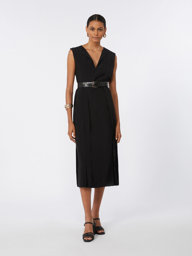 Max Mara ZANNATA Sleeveless envers satin dress - BLACK outlook
