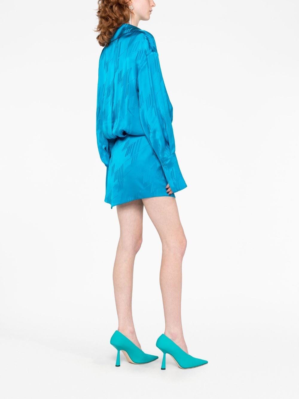 Sylvie satin jacquard minidress - 4