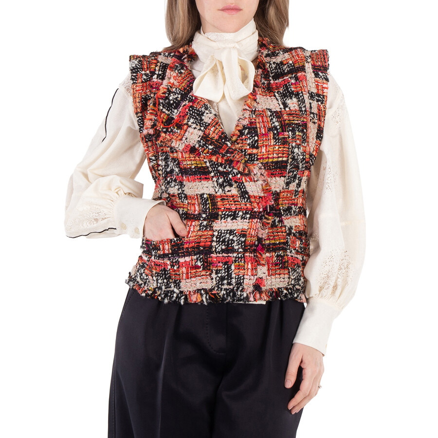 Isabel Marant Ladies Pink Djiroy Wool Tweed Vest - 3
