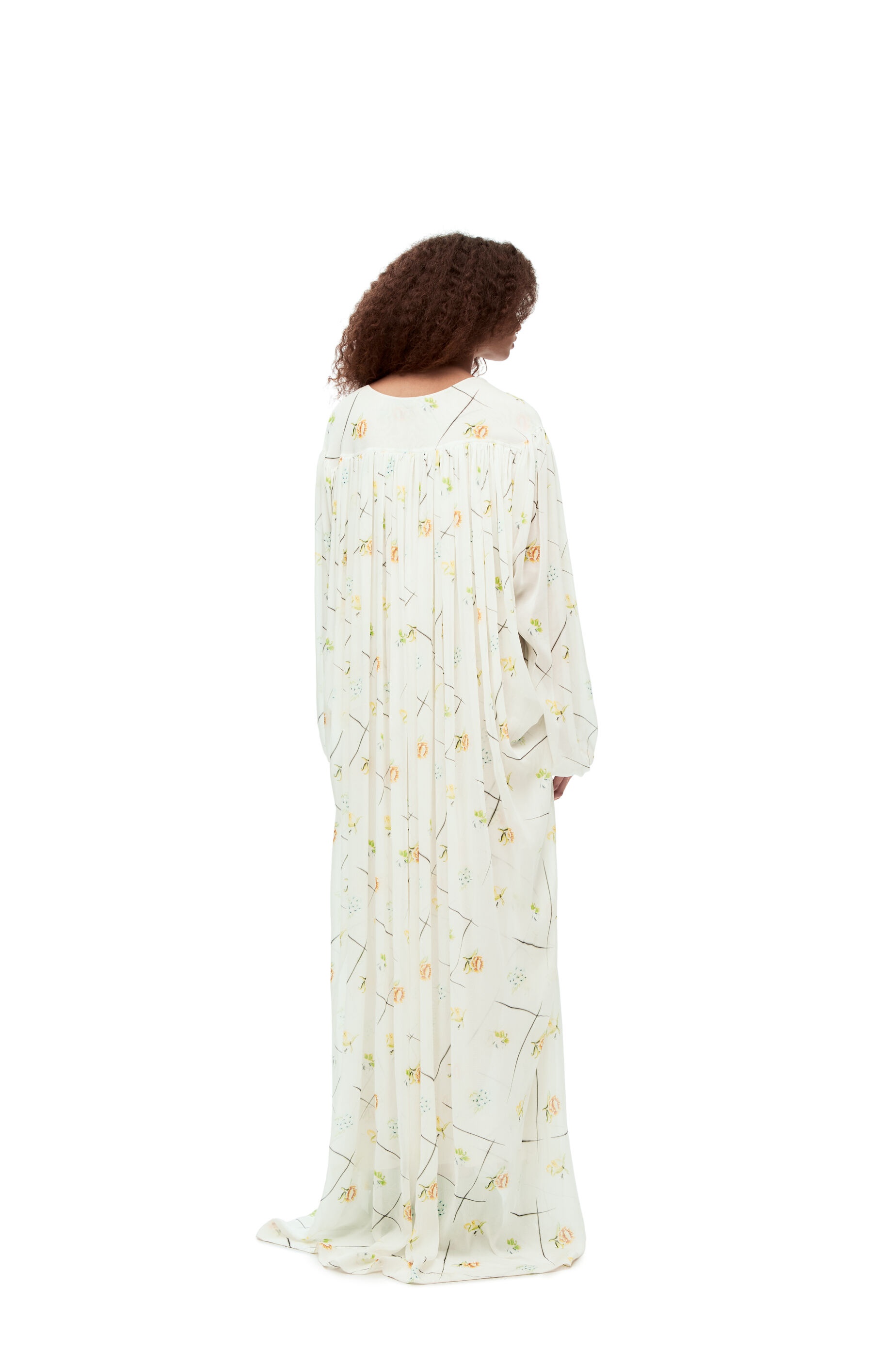 Flower maxi dress in viscose and silk - 4