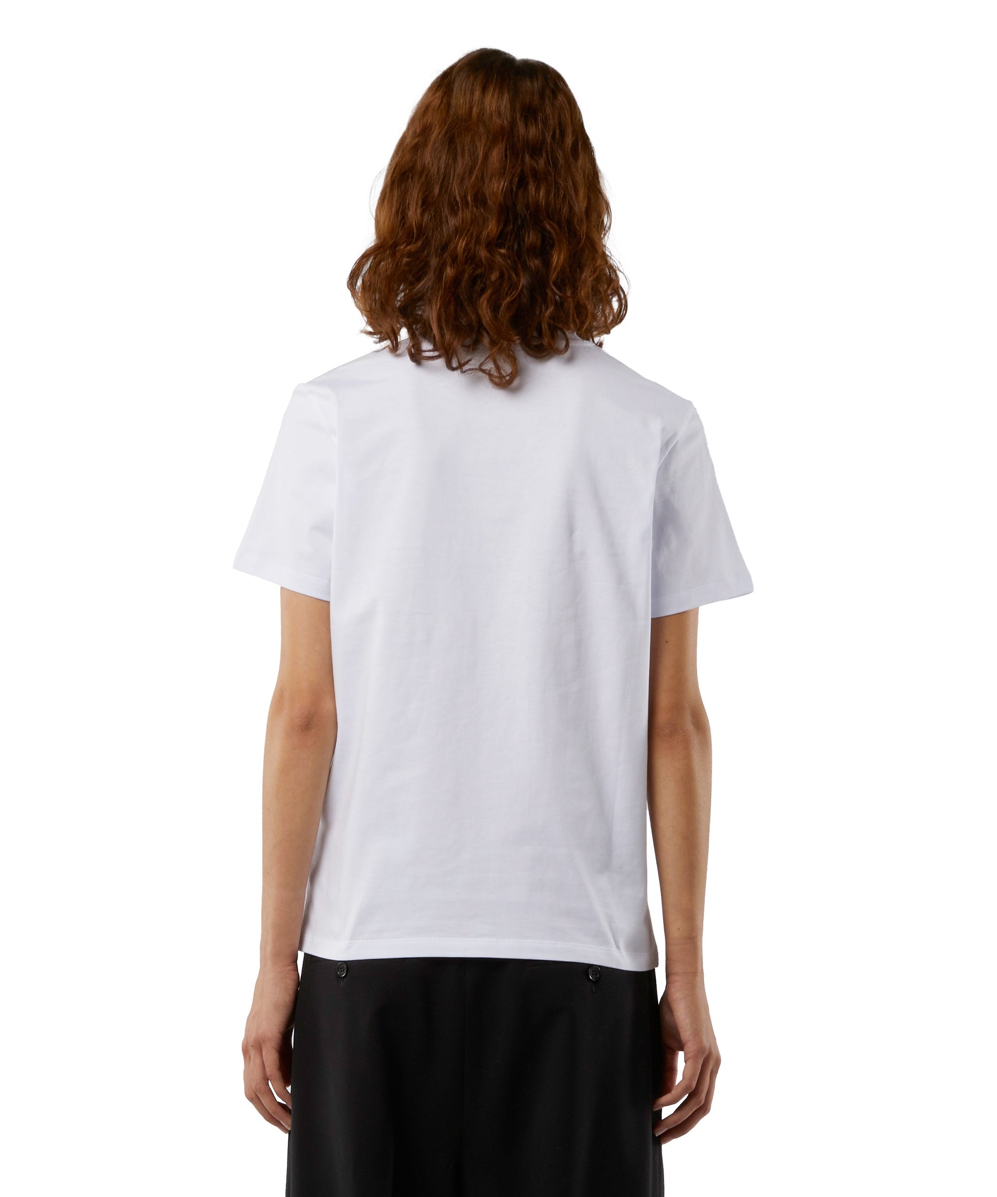 Cotton T-shirt in solid colour with logo - 3