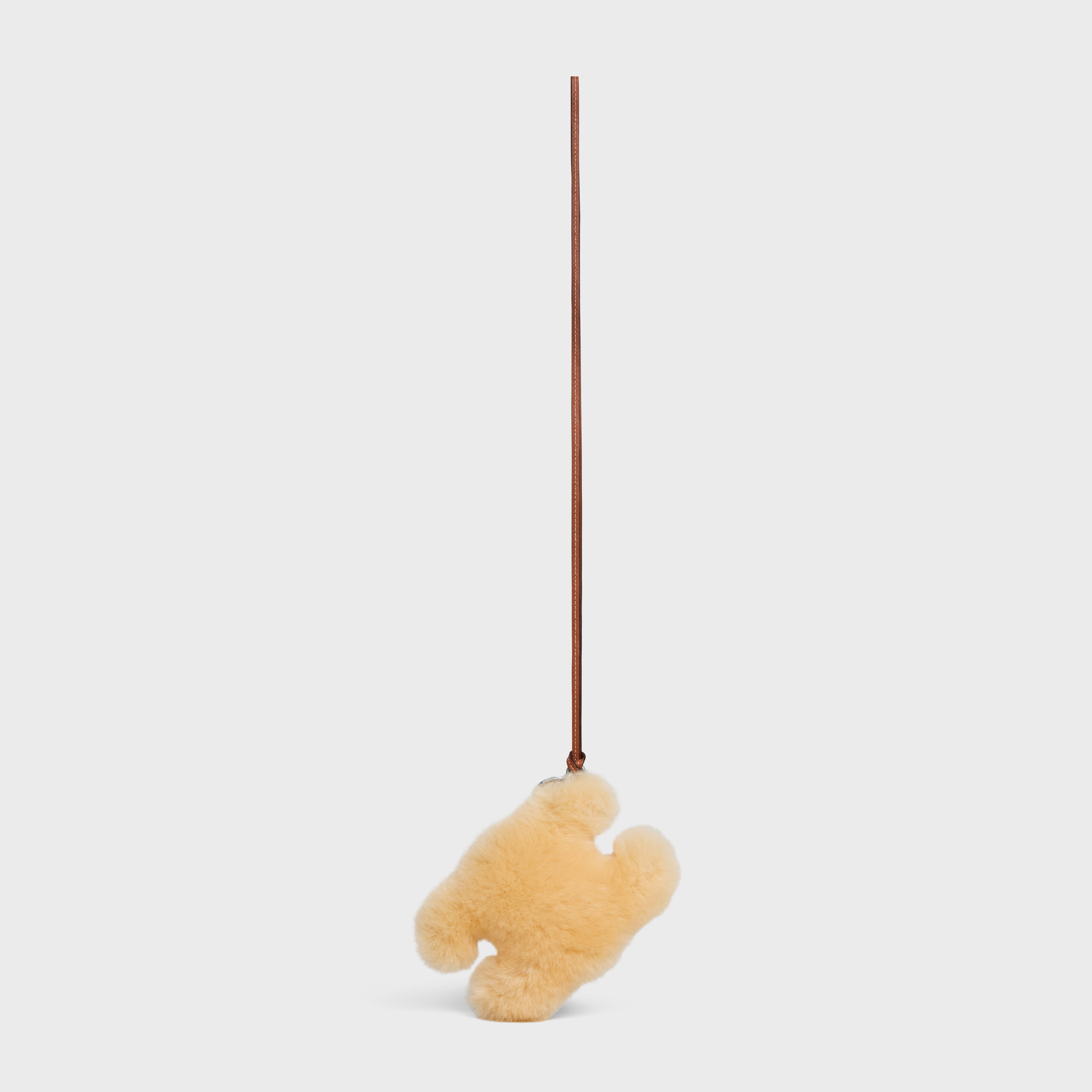 TRIOMPHE POM-POM KEYRING in SHEARLING AND SMOOTH CALFSKIN - 2