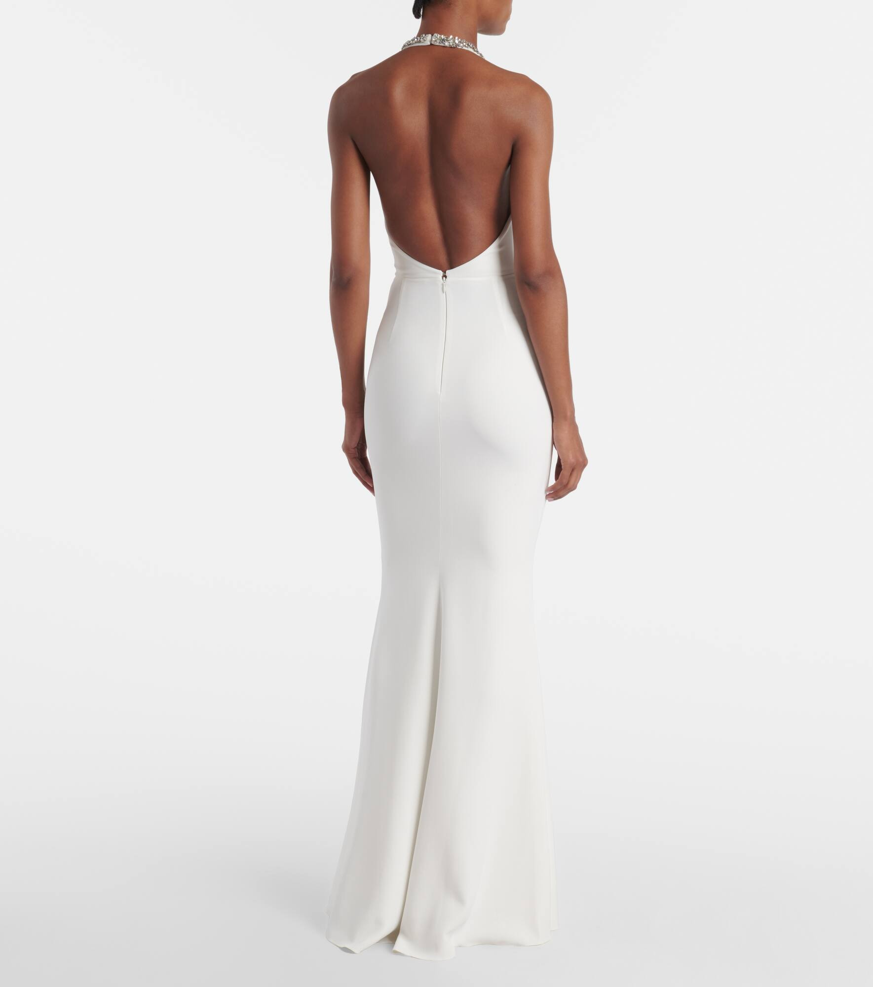 Crystal-embellished open-back gown - 3