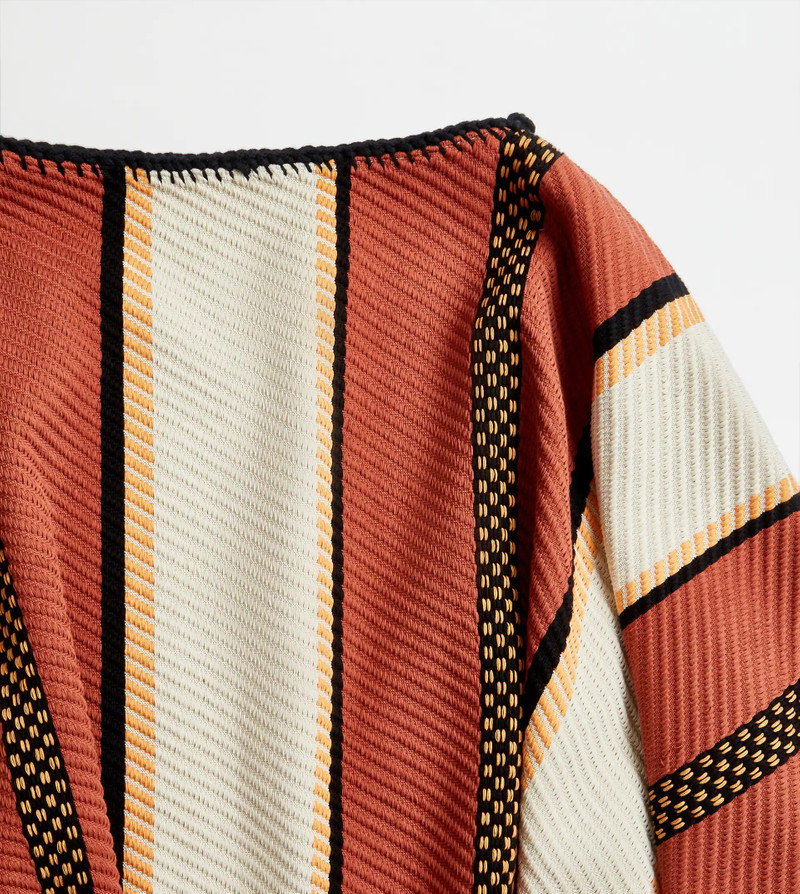 PONCHO IN COTTON - ORANGE, OFF WHITE, YELLOW 6