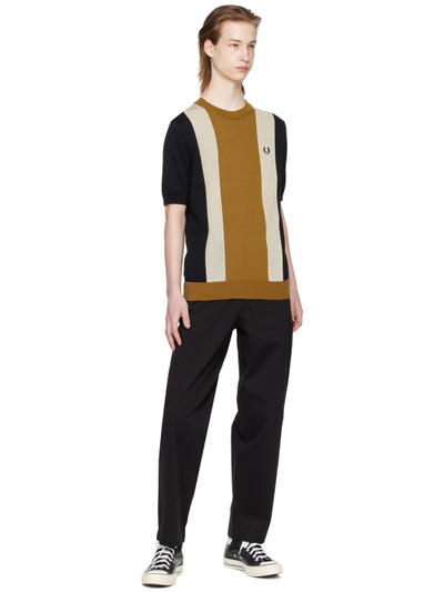 Fred Perry Black & Tan Striped T-Shirt outlook