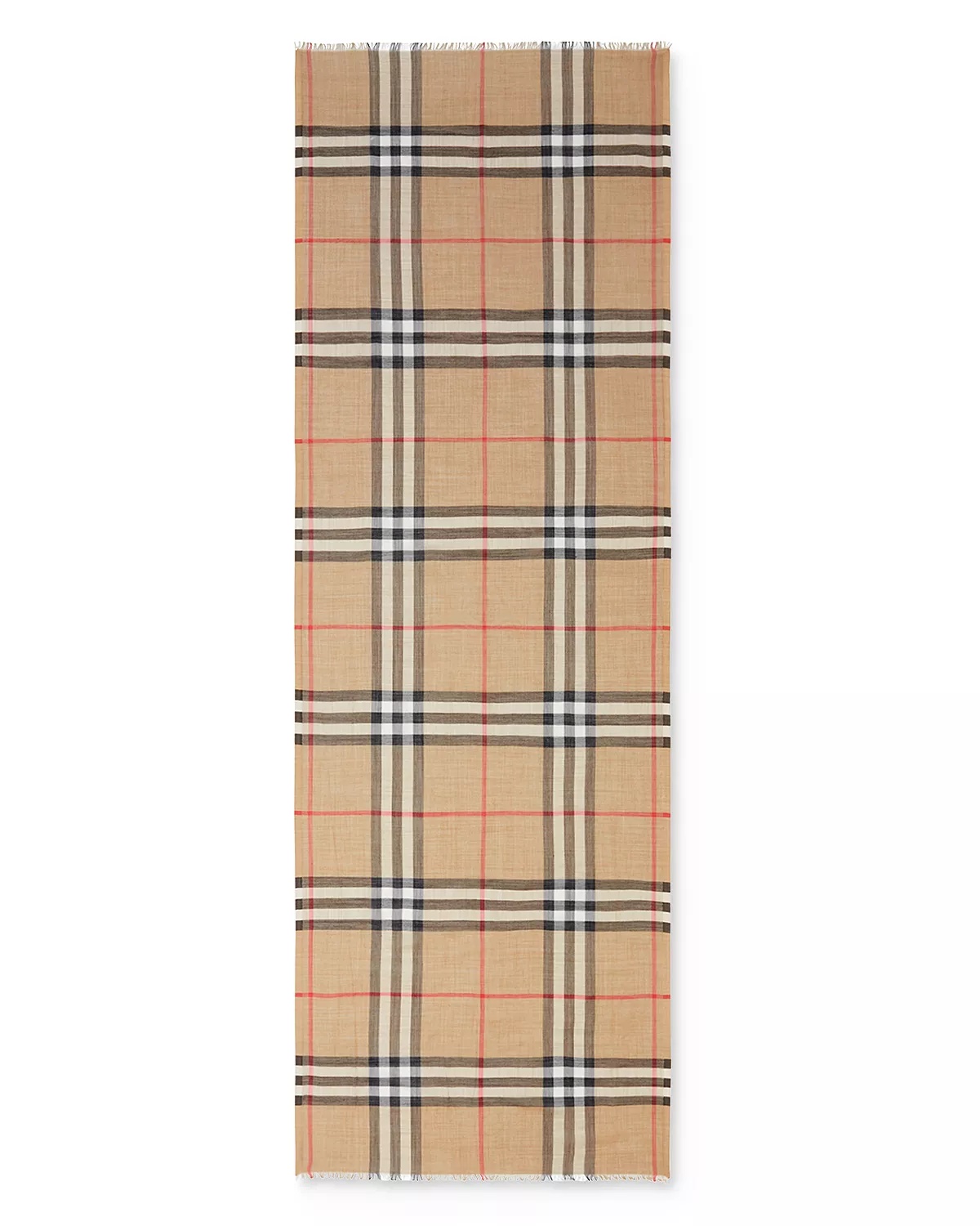 Lightweight Giant Check Wool & Silk Scarf - 4