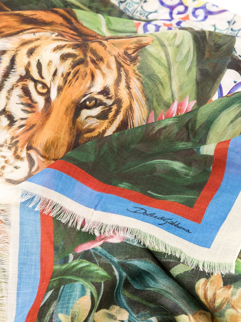 Jungle Maiolica print scarf - 3