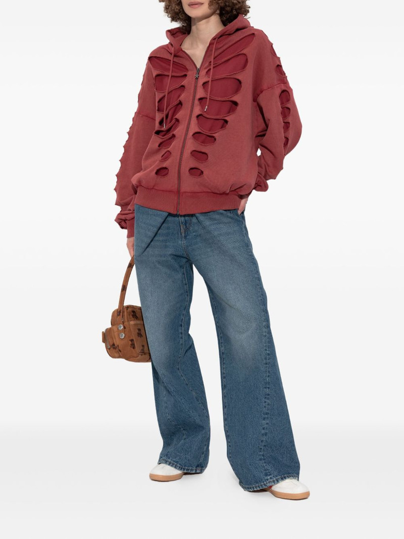 AVAVAV Shoulderless cut-out zip-up hoodie outlook