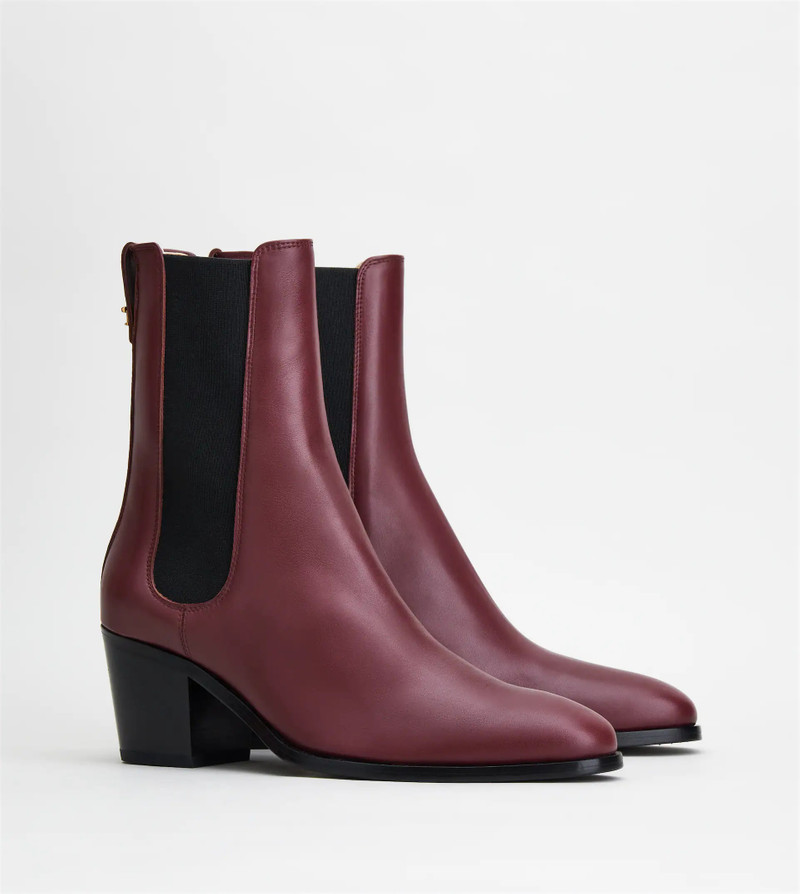 Tod's LEATHER BOOTS - BURGUNDY outlook