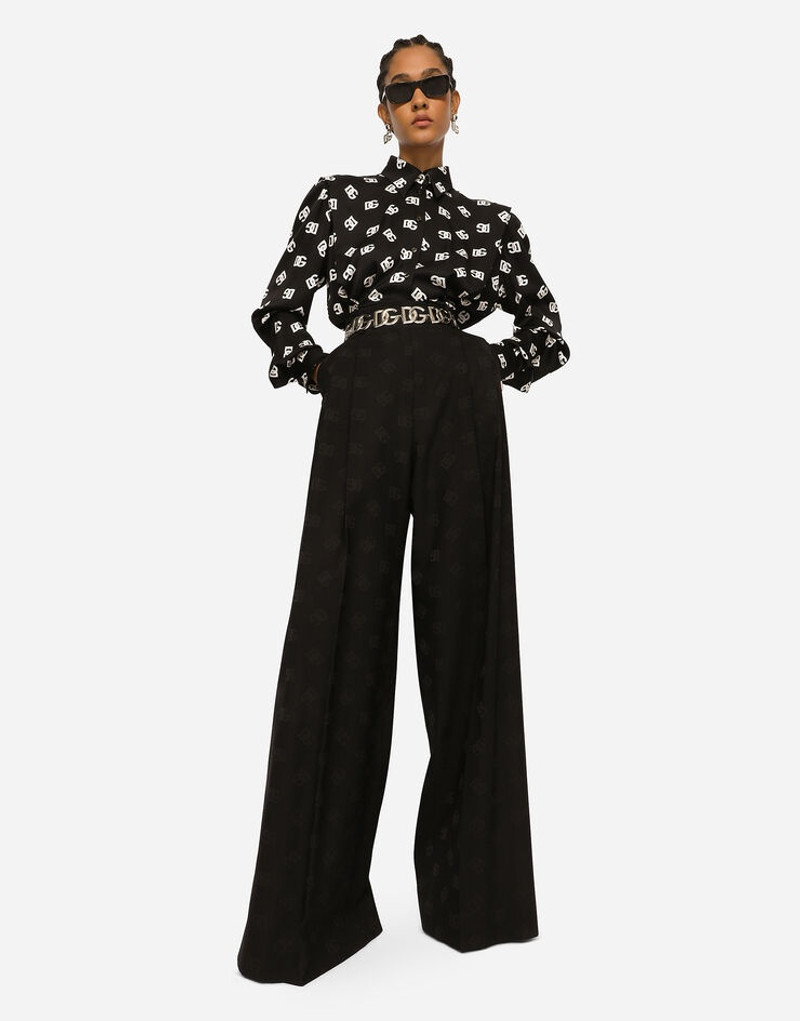 Wool jacquard pants with all-over DG logo 5