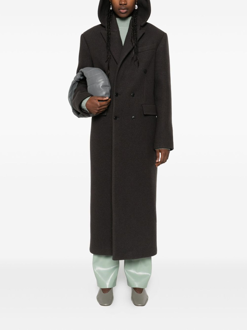 Nanushka double-breasted hooded coat outlook