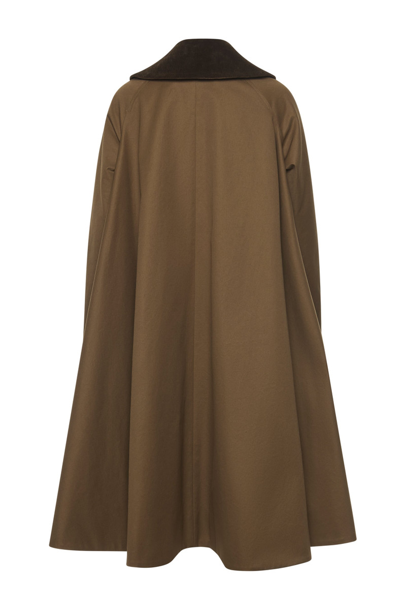 LONG FLARED TRENCH WITH POCKETS KHAKI BROWN 19