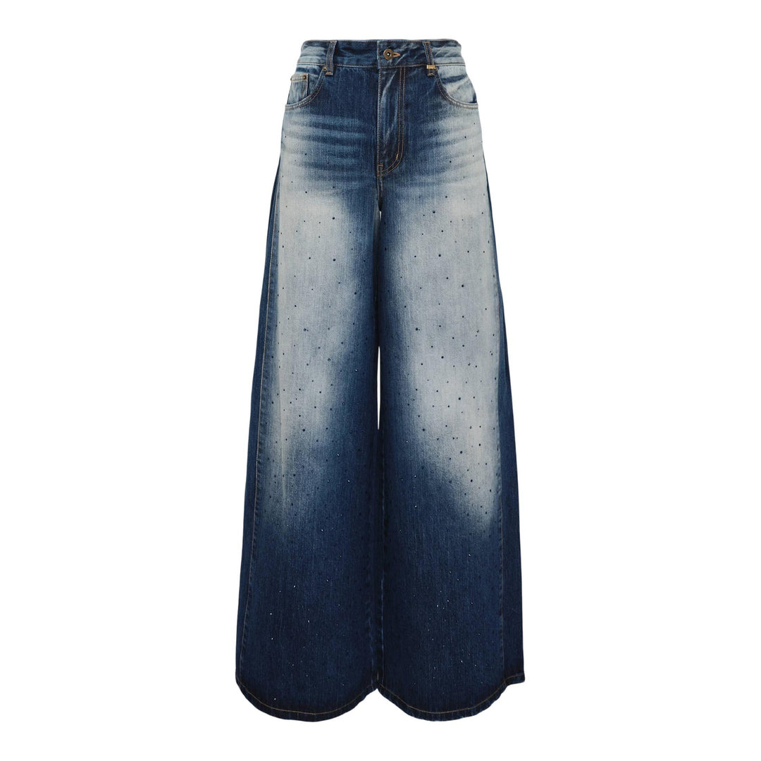 Black Womens Rhinestone Denim - 1