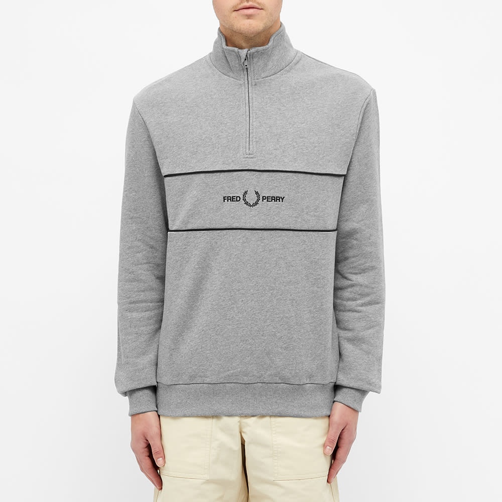 Fred Perry Authentic Embroidered Panel Half Zip Sweat - 3