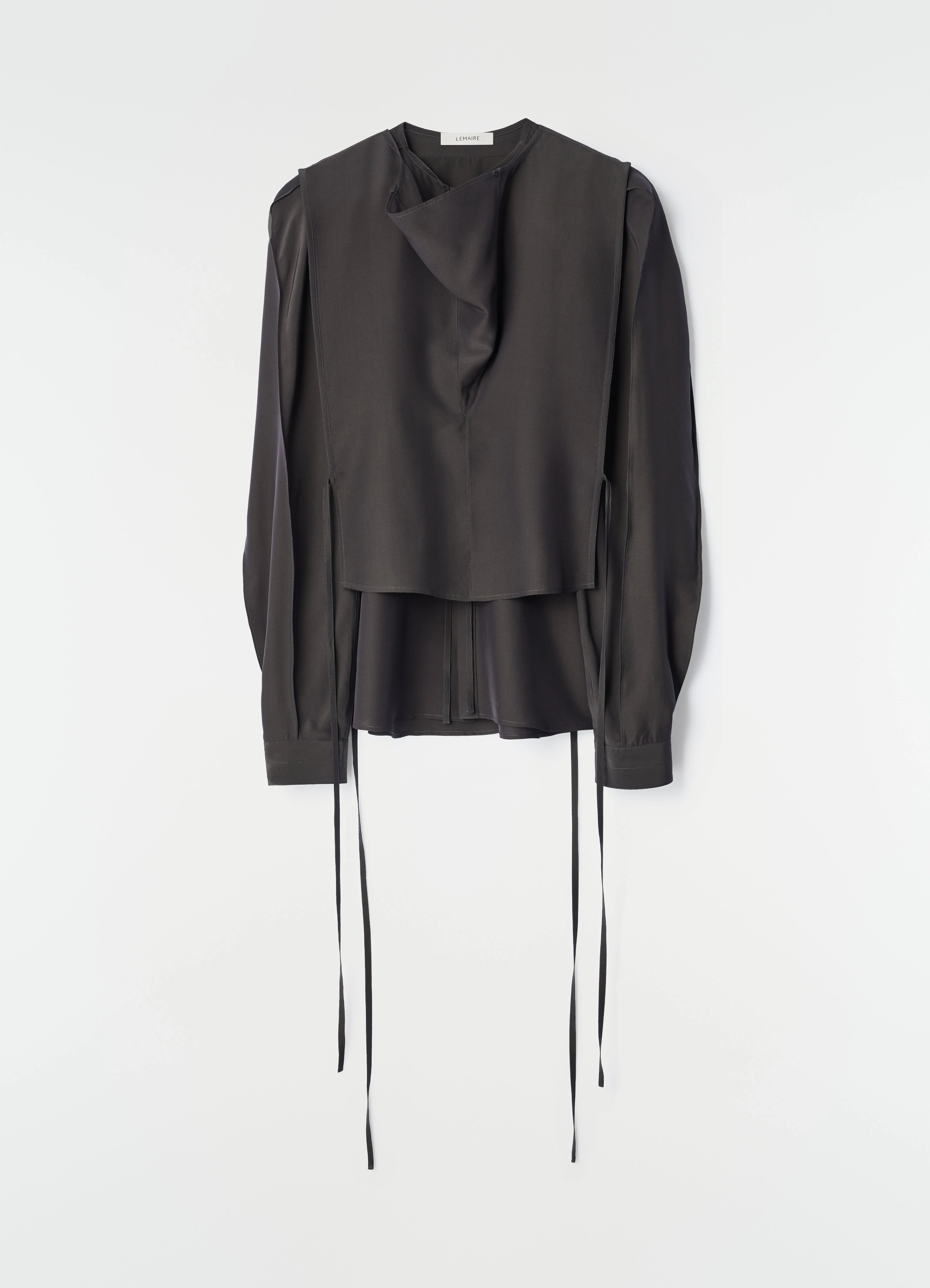 LAYERED BLOUSE IN SILK AND VISCOSE CLOTH - 1