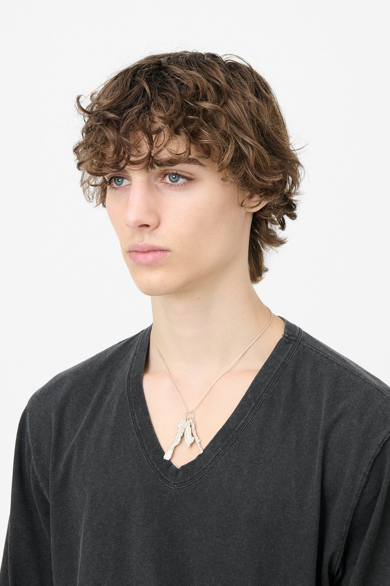 Casted Knit Necklace Frosted White Sterling Silver 4