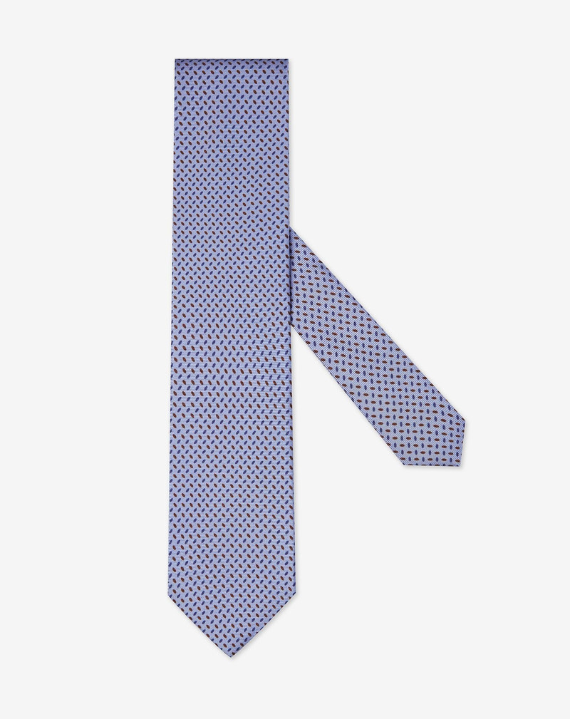 Light blue printed silk twill tie 1
