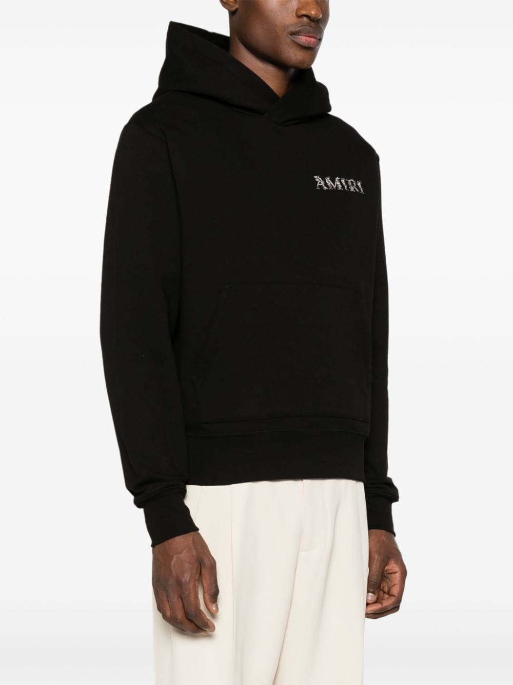 logo-embroidered cotton hoodie - 4