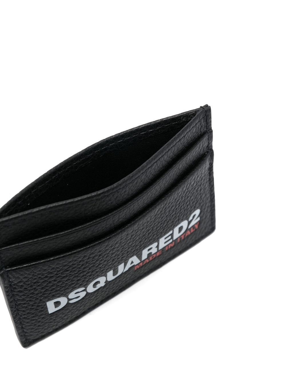 logo-print leather cardholder - 3