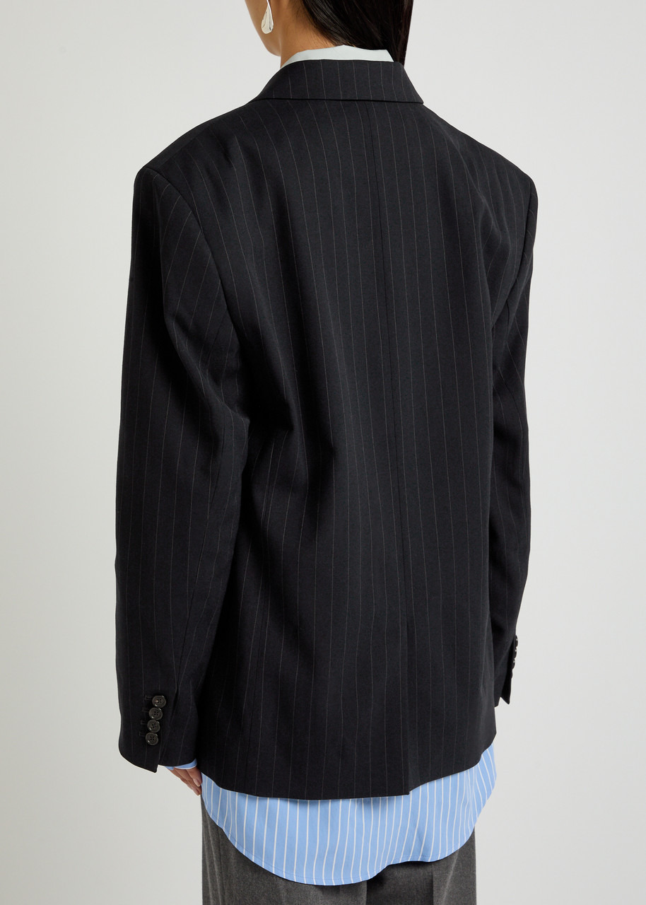 Acne Studios Shirt-effect Striped Woven Blazer - 3