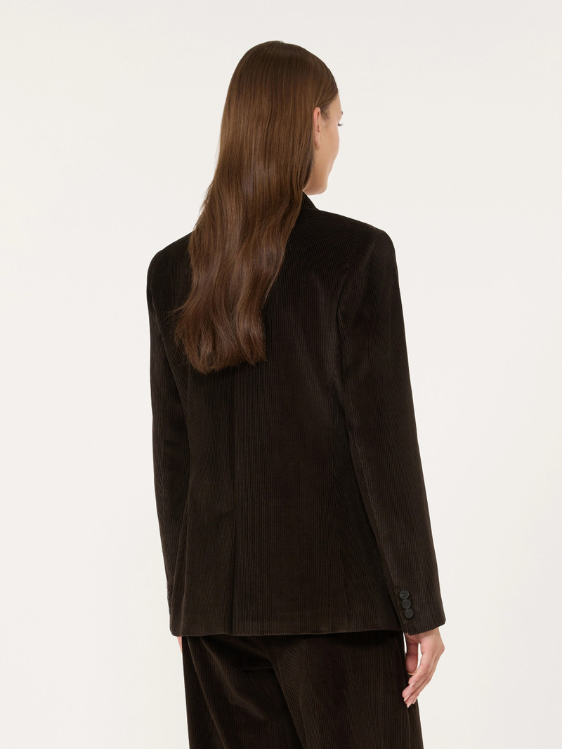 KATANGA Cotton corduroy velvet blazer - DARK BROWN 4