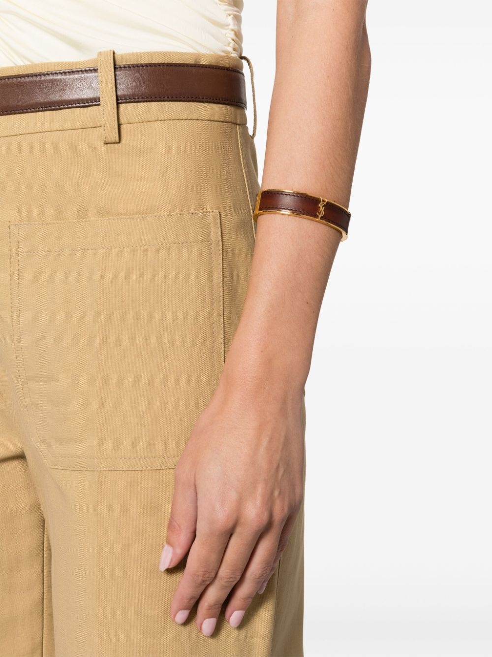 Cassandre-logo leather-detail bracelet - 2