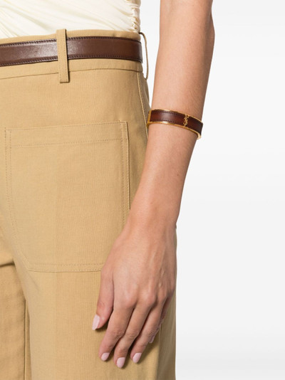 SAINT LAURENT Cassandre-logo leather-detail bracelet outlook