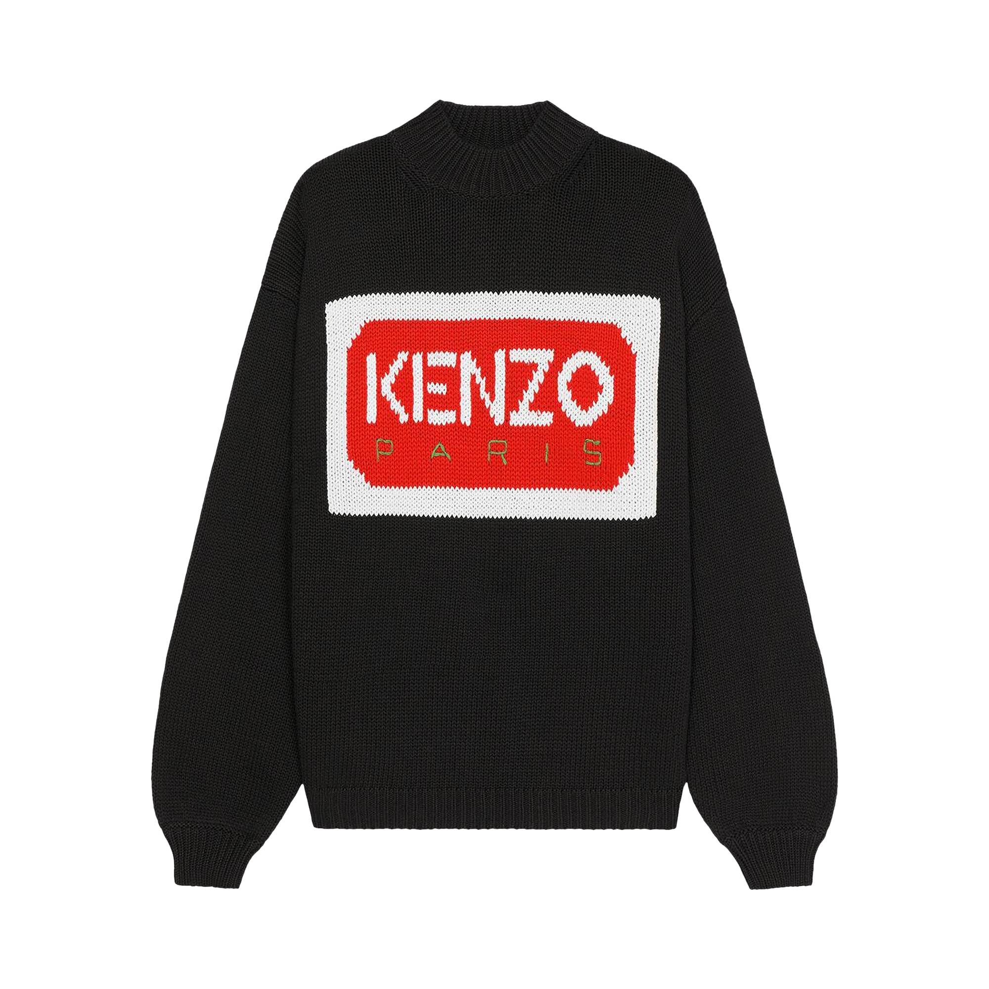 Kenzo Logo Intarsia Knit Jumper 'Black' - 1