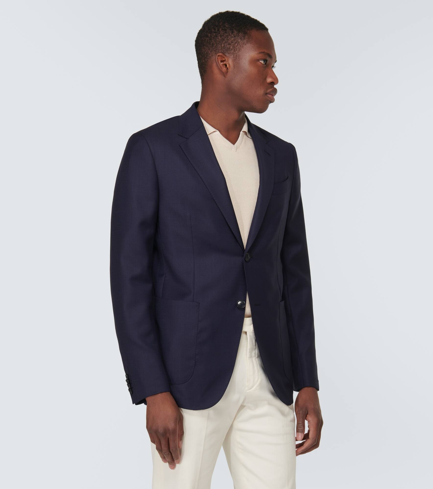Single-breasted wool blazer - 3