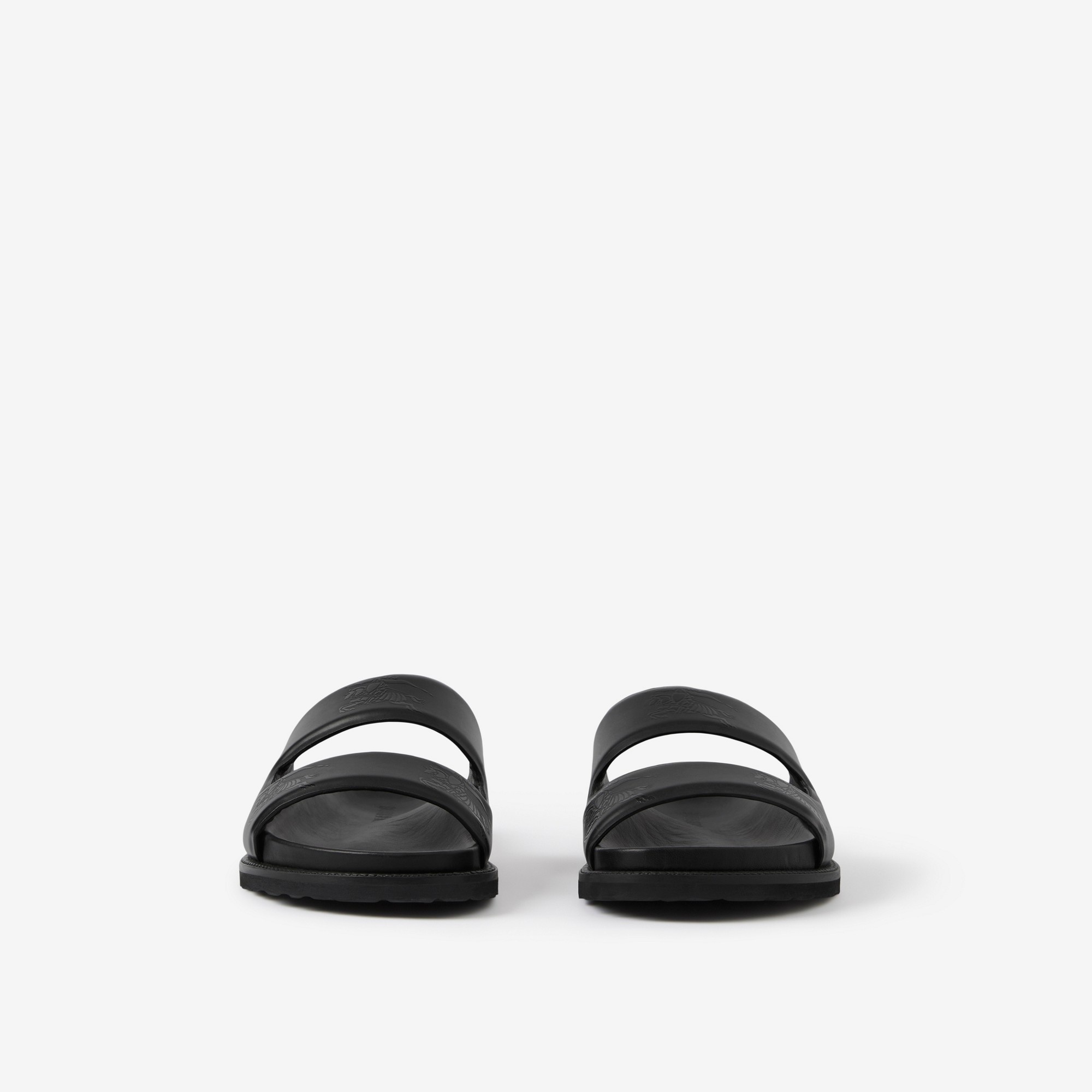 Embossed EKD Leather Slides - 2