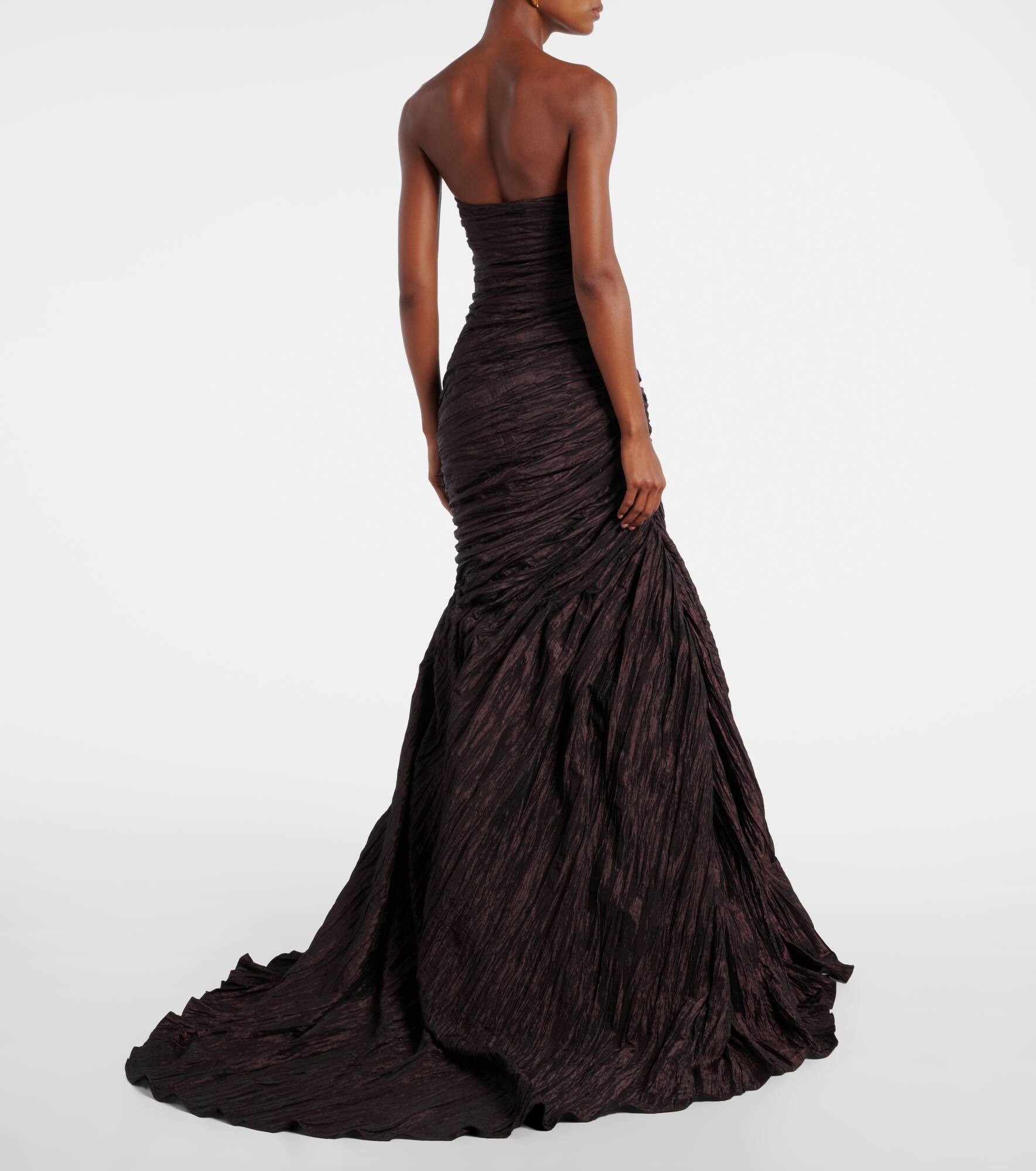 Draped off-shoulder corset gown - 3