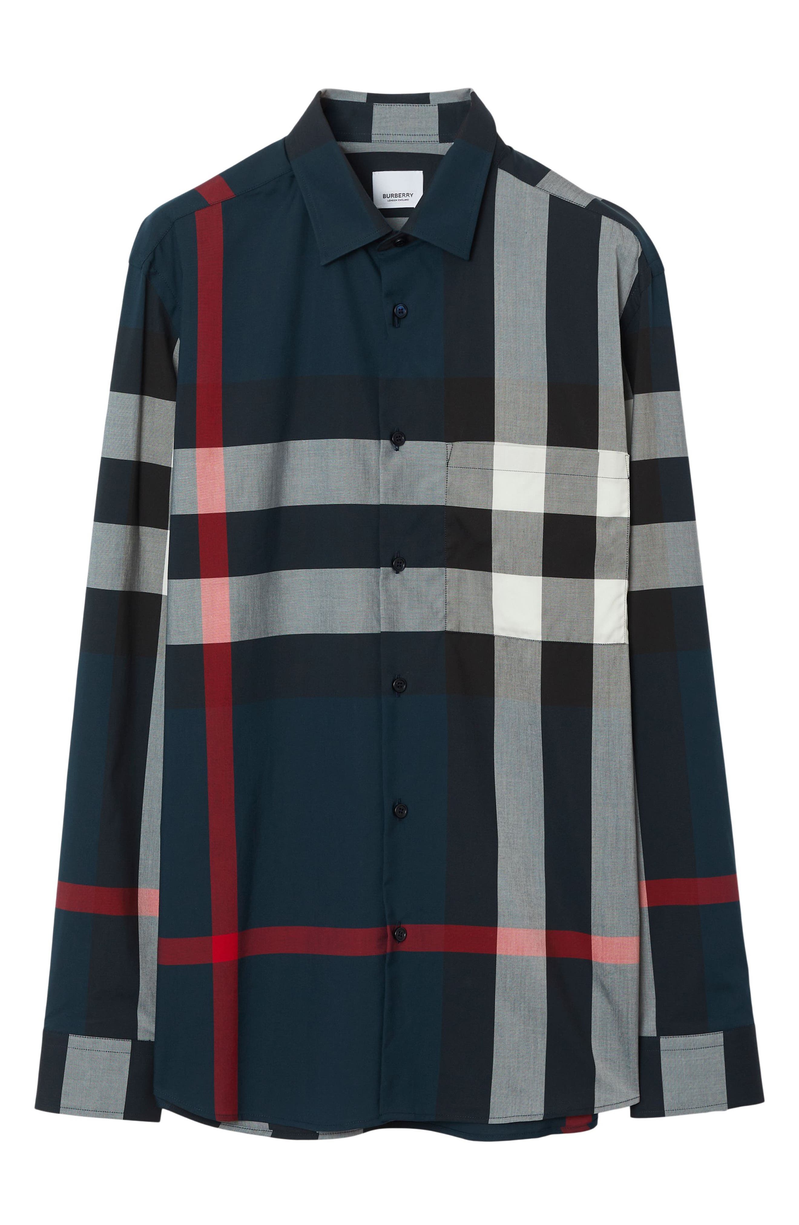 Somerton Slim Fit Check Cotton Poplin Button-Up Shirt - 4